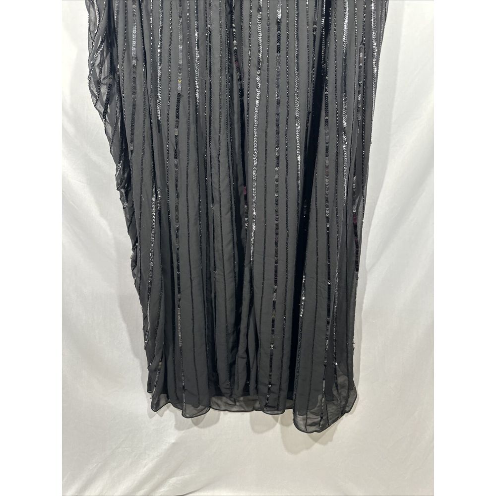 NWT $798 Mac Duggal [sz 16 ] Beaded Embellished Column Cape Gown in Black #G1853 - Picture 16 of 16